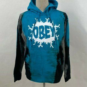 Obey Hoodie Sweatshirt "Energy Flash" Blue Tie Dye